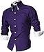 jeansian Men's Slim Fit Long Sleeves Casual Shirts 8382 Purple S