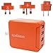 ECHOGEAR International Travel Power Adapter With 1 USB-C & 3 USB-A Ports - Converts Voltage In US, UK, Europe, Asia & More - Multi-Port World Travel Charging Station Powers Your Devices When Traveling