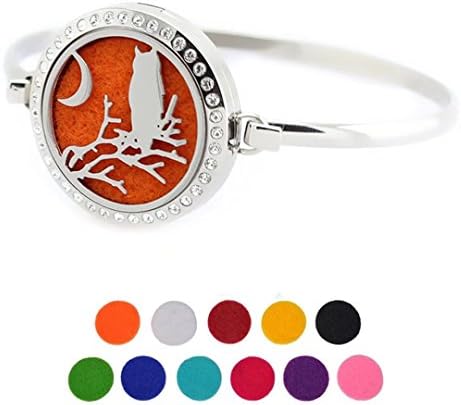 DIB Stainless Steel Aromatherapy Essential Oil Diffuser 30mm Halloween Pumpkin Rhinestones Bracelet Diameter 23.5"