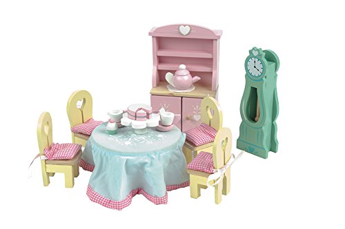 Le Toy Van Wooden Daisylane Furniture Set Including Master Bedroom, Kitchen, Drawing Room, Bathroom, Sitting Room and Childrens Room 6 Complete Rooms
