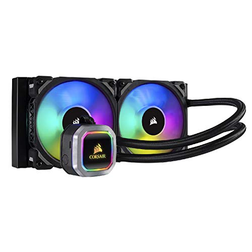 Corsair Hydro 100i RGB Platinum, Hydro Series, 240 mm Radiator (Dual ML PRO 120 mm RGB PWM Fans, Advanced RGB Lighting and Fan Control with Software) Liquid CPU Cooler, Black