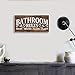 Vintage Bath Canvas Wall Art | Rustic Bathroom Rules Prints Signs Framed | Bathroom Laundry Room Decor (6 X 12 inch, Bathroom Rules)