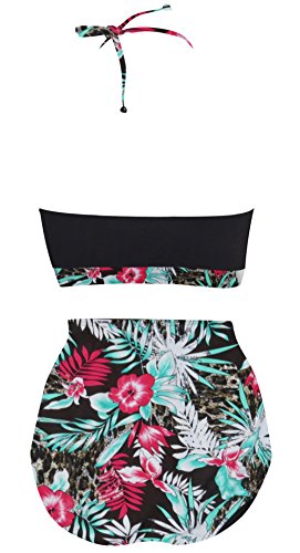 image for LA PLAGE Women's High Waist Floral Padded Bra Swimwear size XXL US flo