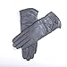 MATSU Classic Women Winter Warm Lambskin Leather Ruched Driving Gloves(Long fleece/Nylon lining) M9021