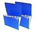 Expandable Accordion File Folder, Letter Size Portable Document Holder with 7 Pockets, Secure Flap and Rubber Band Closure (2 Pack, Blue)