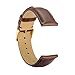 WOCCI Leather Watch Band,Brown Vintage Watch Strap with Gold Stainless Steel Pin Buckle for Men or Women