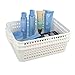 Fiazony 6-Pack Rectangular Plastic Storage Tray, Classroom Storage Baskets, White