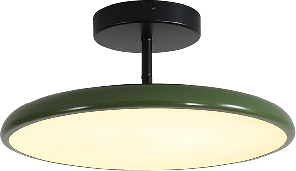 KCO LIGHTING VINTAGE GREEN FLUSH MOUNT CEILING LIGHT...