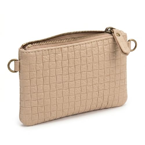 Bolso Rafia Mujer - Bolso de Verano Mujer - Bolso Bandolera Mujer Verano - Cremallera Superior y Neceser Pequeño - Bandolera Casual para Primavera y Viajes (Apricot)