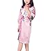 WONDERFIT Girls Stain Kimono Peacock Flower Robe for Spa Wedding Birthday Pink 9-10