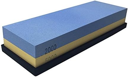 Ezidy~ 2000-5000 Grit Premium Whetstone, Professional Knife Sharpening Stone , Kitchen Knives Blade Sharpener Double-Side, Silicone Anti-Slip Safety Stand base included