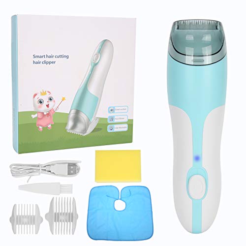 Baby Hair Clipper Silent Waterproof Electronic Hair Clipper Automatic Vacuum Suction with 2 Guides Combs USB Rechargeable Hair Clipper