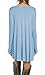 LILBETTER Women's Long Sleeve Pocket Casual Loose T-Shirt Dress (Light Blue M)
