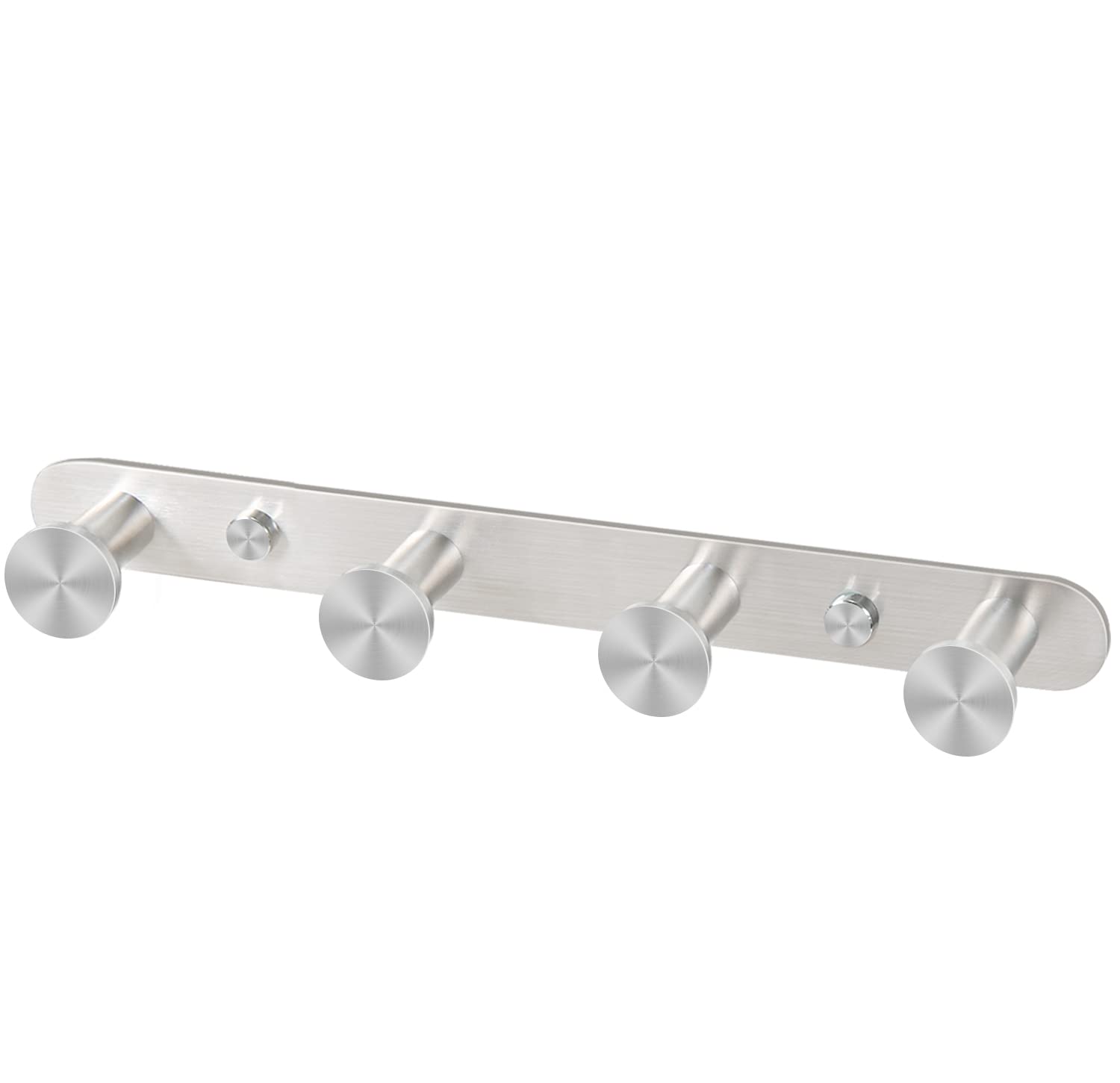 NOLYTH Coat Hooks Wall Mounted: Stainless Steel Coat Rack Heavy Duty 4 Door Hooks Screw in for Hanging Clothes Hats Robes Towels - Rustproof for Bathroom Bedroom Hallway