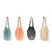 Chris.W Portable/Reusable/Washable Cotton Mesh String Organic Organizer Shopping Handbag Long Handle Net Tote - Pack of 4(Grey Blue/Black/Beige/Pink)