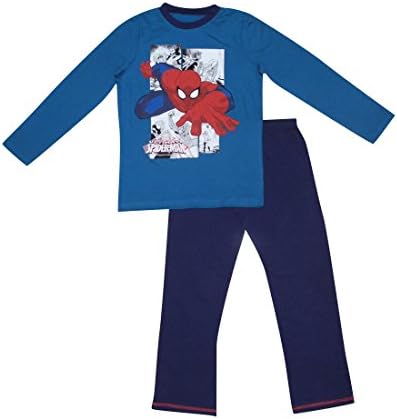 2 PCS SET MARVEL COMICS SPIDERMAN Boys Fall / Winter Pajama Top &amp; Pants Set 8-9 Multicolor