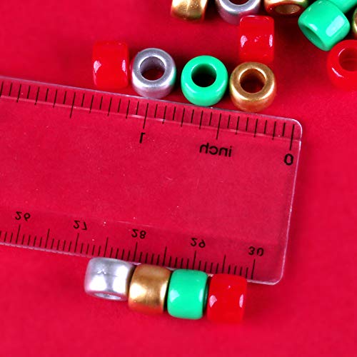 Efivs Arts Chirstmas Pony Beads,Giant Crayon Beads Big Spcaer Beads Barrel Beadsfor for Chistmas DIY Jewelry Making - Approximately 1000pcs(6 x 9 mm)