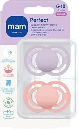 MAM Perfect Soothers 6-18 Months 2 Pack with Self Sterilising Case Pink/Lilac view 2