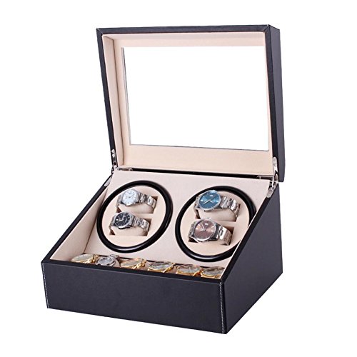 M3M Automatic Rotation Watch Winder 4+6 Display Box Leather Watch Automatic Watch Rewinder And Storage Box High-End Gift Black