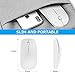 White Rechargeable Wireless Mouse 2.4G Portable Optical Mute Ultra Thin Wireless Computer Mouse with USB Receiver Teen Men and Women Mini Mouse Level 3 Adjustable DPI for Laptop Computer MacBook PCthumb 4