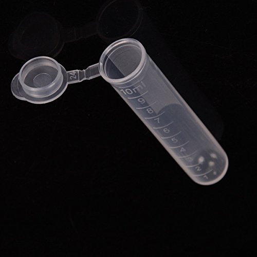 Buytra 100 Pack 10ML Plastic Lab Test Tube Vial Sample Container Centrifuge Tube with Snap Cap, Graduated, No-Leak