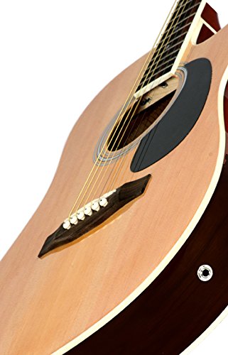 Jameson Guitars Full Size Thinline Acoustic Electric Guitar with Free Gig Bag Case & Picks Natural Right Handed