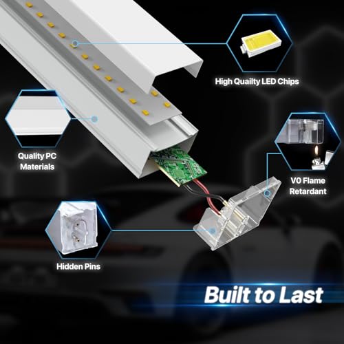 HYPERLITE Gen 2 Hexagon Garage Lights: 399W 39900LM 14 Grids Hexagon Led Light, 6500K Ultra Bright Honeycomb Hex Lights, Easy Install, Durable Design for Garage, Car Detailing, Workshops, Shops, Gym
