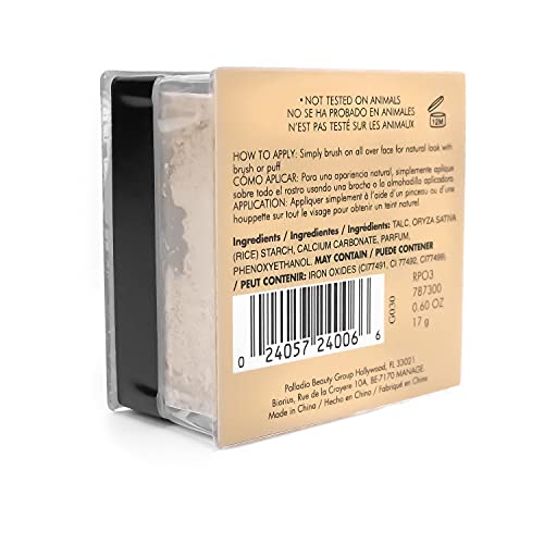 Palladio Rice Powder, Natural, Loose Setting Powder, Absorbs Oil