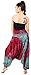 Lofbaz Women's Rose 1 Smocked Waist 2 in 1 Harem Jumpsuit Pants Burgundy M