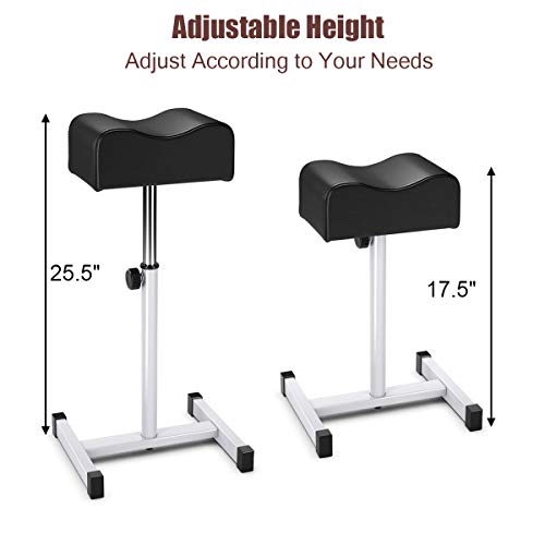 GentleShower Stool, Adjustable Pedicure Manicure Technician Nail Footrest Salon Spa Equipment, Barber chair (black) - Thumbnail 5