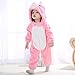 IDGIRL Baby Bunny Costume, Animal Rabbit Cosplay Pajamas for Girl Winter Flannel Romper Outfit 12-18 Months, Pink One Piece