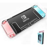 Dockable Crystal PC Transparent Nintendo Switch Protetive Case, Protective Accessories Cover Case for Nintendo Switch, Shell Skin for Nintendo Switch（White）