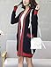 D.B.M Women's Casual Loose Contrast Stripe Long Sleeve Pocket Knit Cardigan (One Size, Navy)