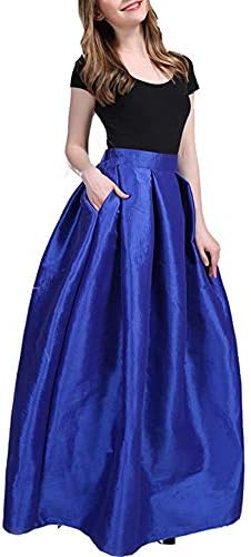 Women High Waist Maxi Skirts A-Line Skirt Dress Floor Length