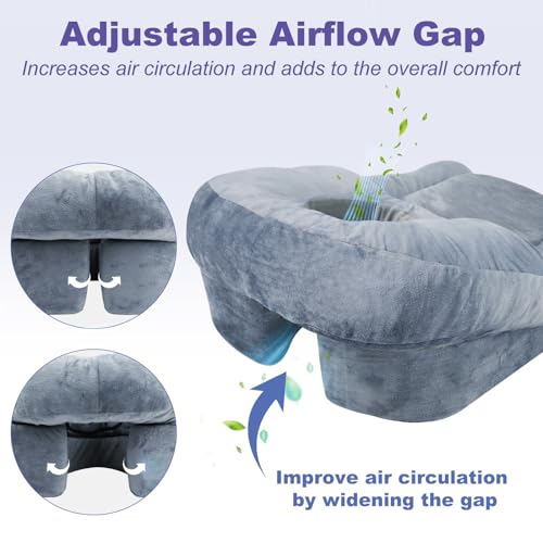 HOMCA Mouth Down Pillow After Eye, Sleep Pillow with Hole for Retina Detachment During Recovery, Massage Pillow, SPA Facial Pillow