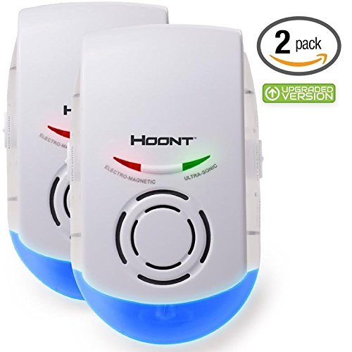 Hoont 2 Pack Indoor Powerful Plug-in Pest Repeller + Night Light – Eliminates Insects and Rodents [UPGRADED VERSION]