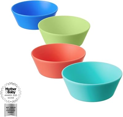 Nuby Good Square Meal Toddler Weaning Bowls 4-Pack Dishwasher Safe