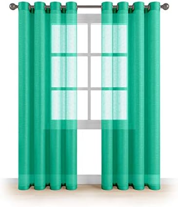 Grommet Semi Sheer Luxury 2 Panels Total Width 108” (Each Curtain 54”W x 108”L) Window Home Decor and Upscale Design Light Penetrating & Privacy Soft Durable Polyester Easy Upkeep 54"W x 108"L Aruba)