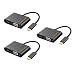USB C to VGA + HDMI, CableCreation [3-Pack] Type C (Thunderbolt 3 Compatible) to HDMI 4K + VGA Adapter, Compatible with MacBook Pro 2017/2018/2019,MacBook Air/iPad Pro 2018/Dell XPS 15/Yoga 920,Black