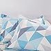 Vaulia Microfiber Duvet Cover Sets, Printed Diamond Pattern, Blue - Twin Size