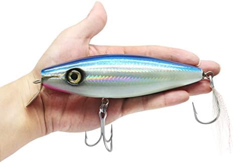 YZD Saltwater Trolling Fishing lure Minnow Hard Bait 4.5'' 6'' Big Game Floating Topwater Crankbait Lure for Kingfish Tuna Mackerel Marlin GT Bait