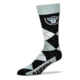 NFL Oakland Raiders Argyle Unisex Crew Cut Socks - One Size Fits Most