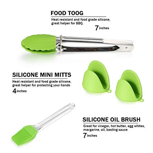 Air Fryer Accessories 8pcs for Gowise Phillips Cozyna Deep Fryer Accessories Set with Cake Barrel, Pizza Pan, Metal Holder, Skewer Rack, Silicone Mat, Silicone Brush, Food Tong, Oil Brush - Thumbnail 5