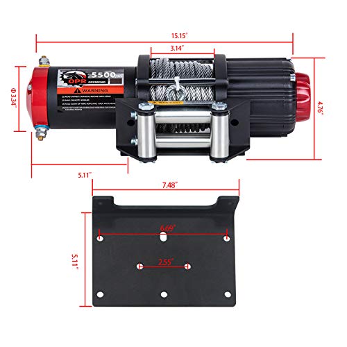OPENROAD 5500 lb Capacity Electric Winch with Cable,12V ATV Winch with Wireless Remote Control,UTV/ATV Towing Winch with Winch Mount Plate,Recovery Winch Kit… - Image 6