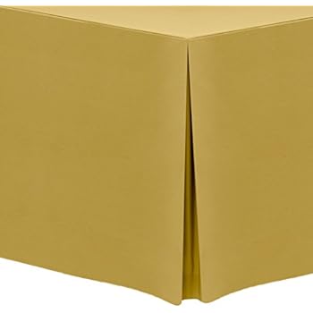 tablecloth textile fitted polyester ultimate rectangular fits tables ft inch gold