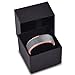 Tungsten Wedding Band Ring 8mm for Men Women Black & 18K Rose Gold Plated Beveled Edge Brushed Polished