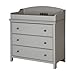 South Shore Cotton Candy Changing Table with Drawers, Soft Gray