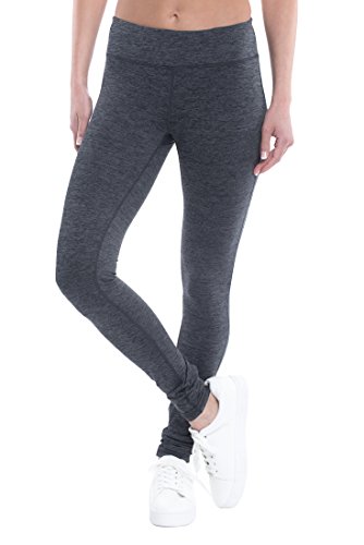 Gaiam Om Yoga Womens Legging Performance Compression Full Length Pant – Charcoal Heather, Large