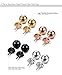 FUNRUN JEWELRY 4 Pairs Stainless Steel Ball Stud Earrings for Women Men Round Ball 8mm 4 Colors