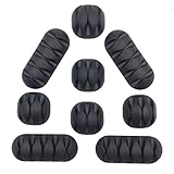 9 Pack Cable Clips Drops 3M Self Adhesive Cord Management System, Multipurpose Organizer for Desktop & Computer Messy Wires, TV, USB Charging and Audio Cord